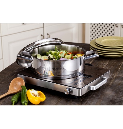 Master Series 26x8.5cm Stainless Steel Low Casserole