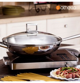 Master Series 32x9cm Stainless Steel Wok (Glass Lid)